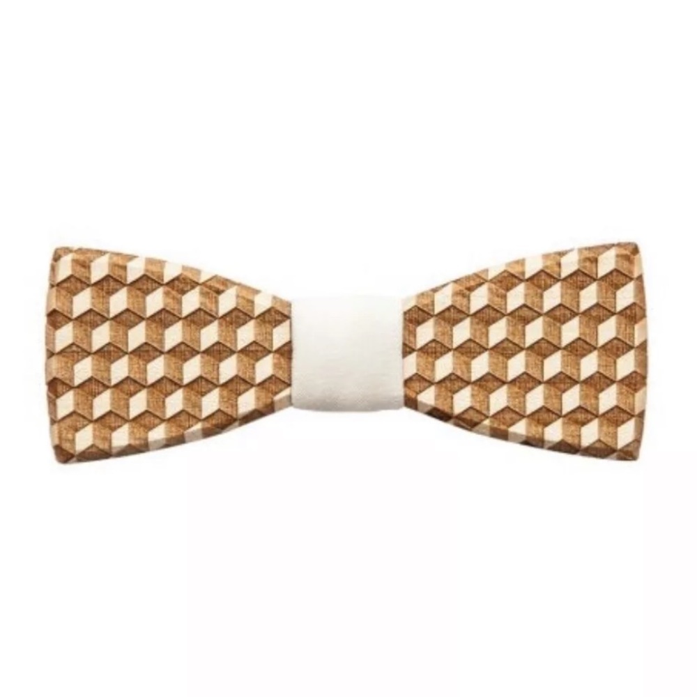 Unique Wood Bow Tie By Bewooden. Made In Europe Cubo Style. Retails Over $69